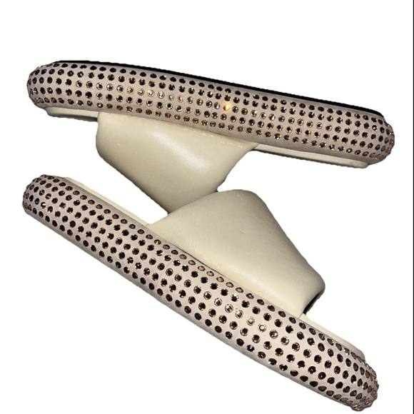 JW ANDERSON slides beige crystal studded leather suede sandals size 40 NEW NWOB - Picture 7 of 13